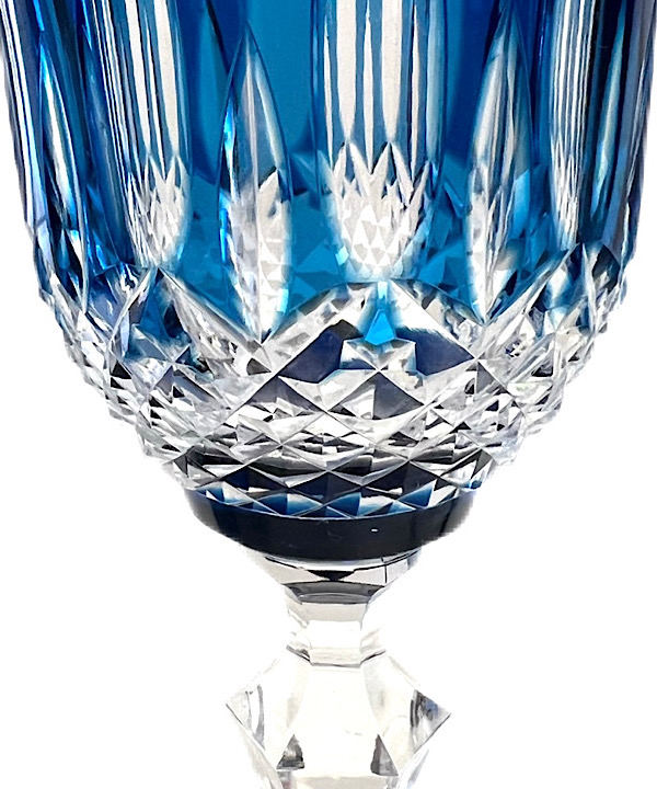 TAÇA DE CRISTAL AZUL CLARO