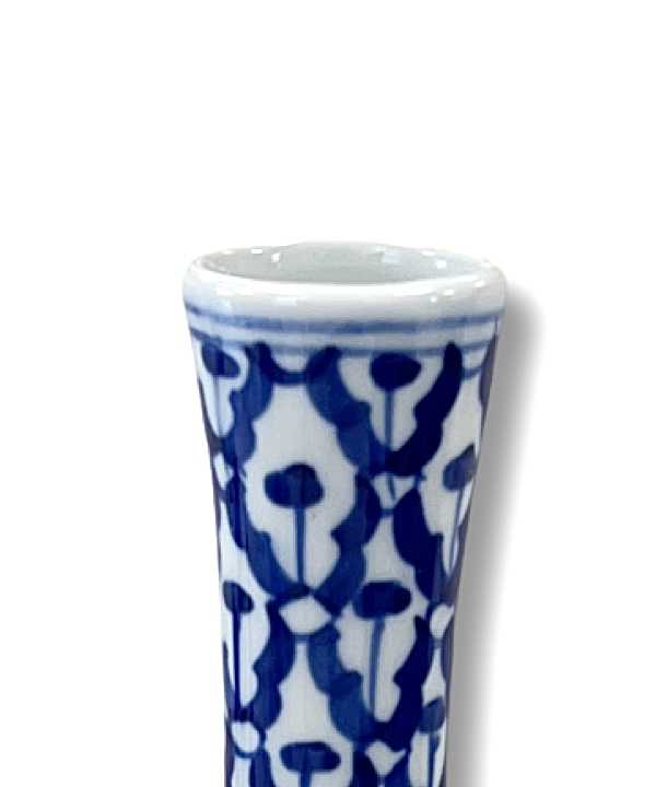 VASO SOLITÁRIO CHINÊS AZUL E BRANCO