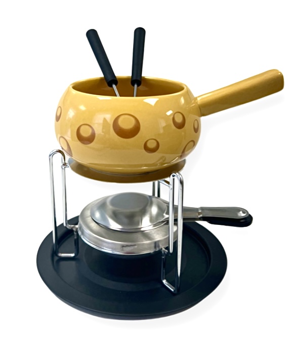 APARELHO DE FONDUE AMARELO COM 7 PEÇAS