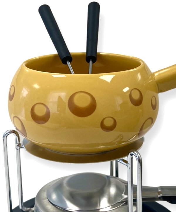 APARELHO DE FONDUE AMARELO COM 7 PEÇAS