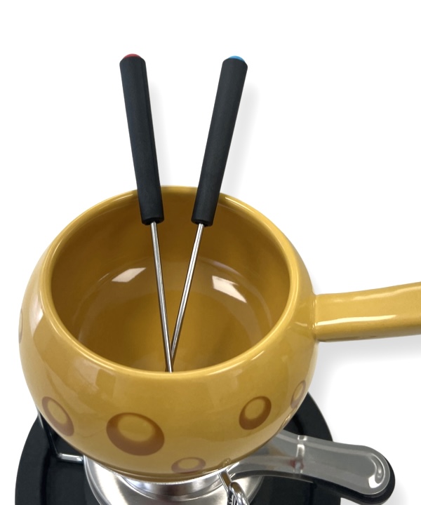 APARELHO DE FONDUE AMARELO COM 7 PEÇAS