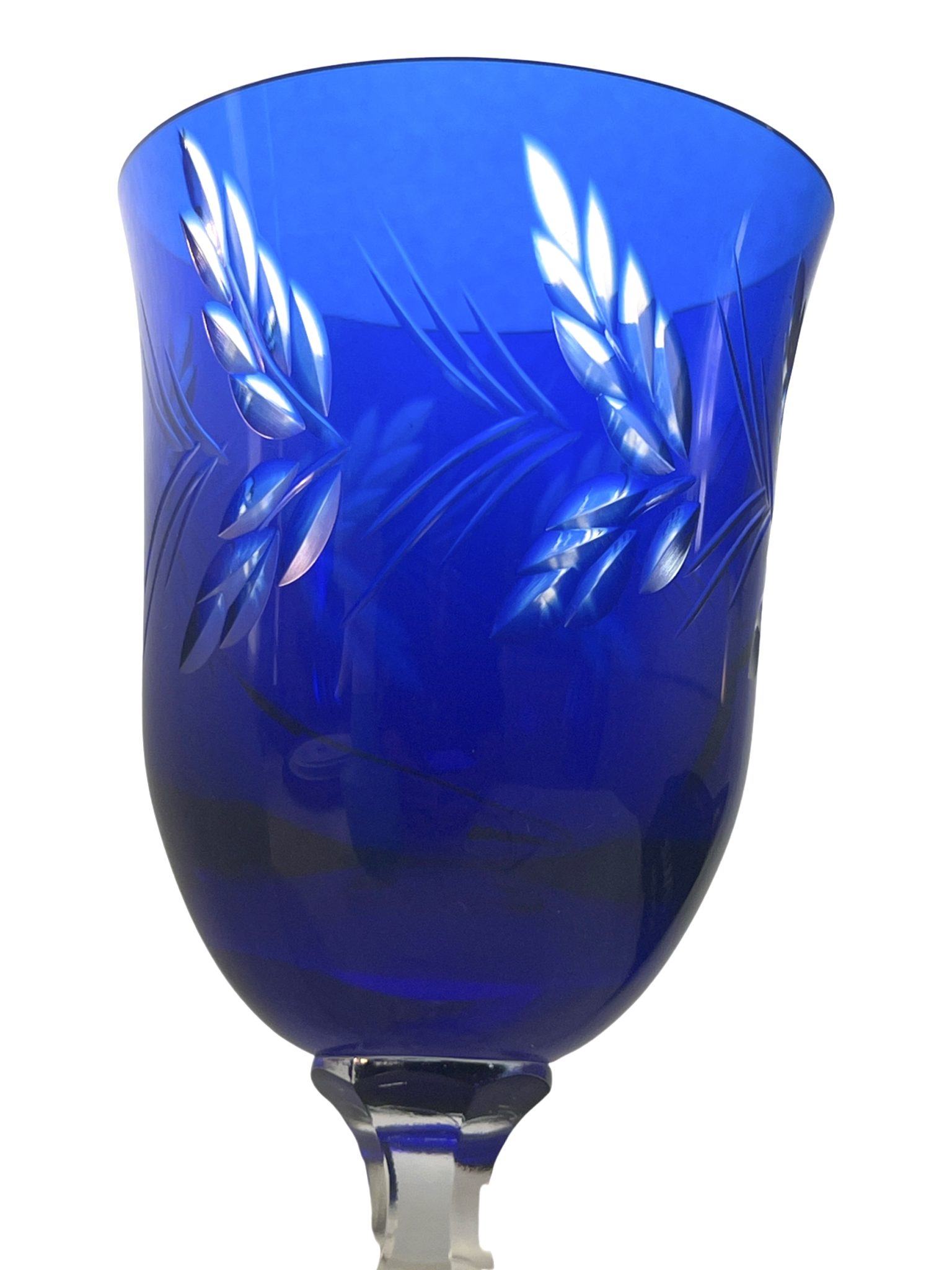 TAÇA VINHO AZUL STRAUSS CRISTAL