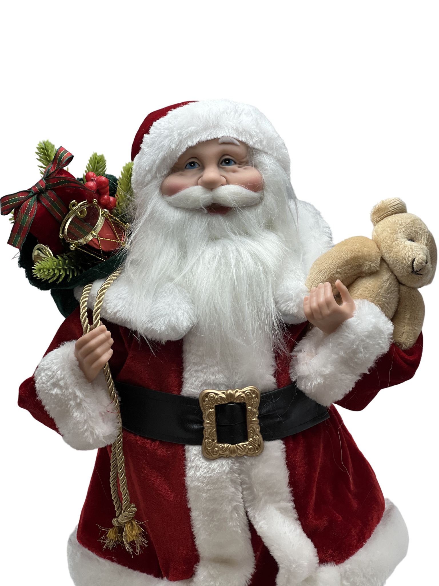 PAPAI NOEL VERMELHO COM URSO E PRESENTES